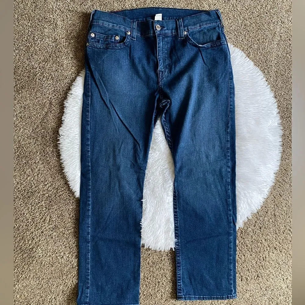 True‎ Religion Ricky Relaxed Straight Jeans Mens Size 34x30 Offset Blue